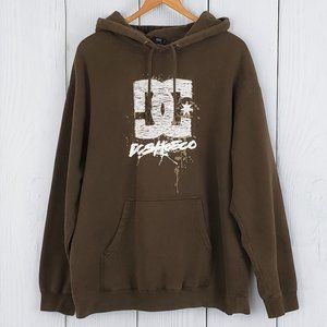 DC SHOE CO Med Brown Embroidered Hoodie Sweatshirt